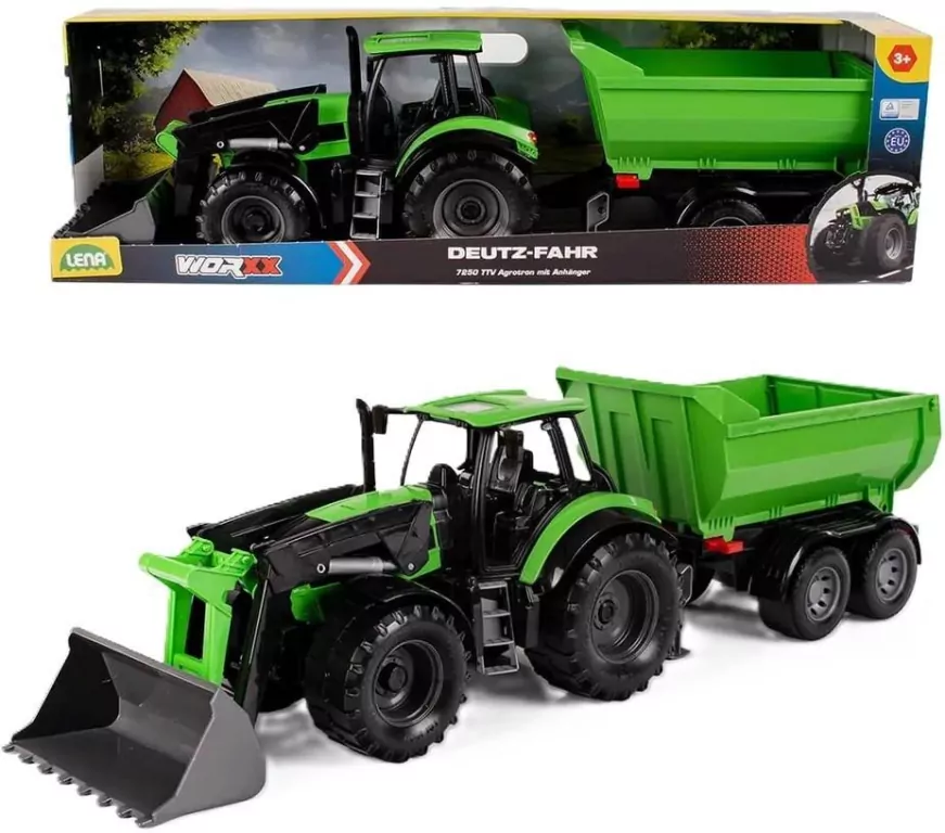 Lena Worxx Traktor z przyczepą Deutz Fahr 7250 - tantis.pl