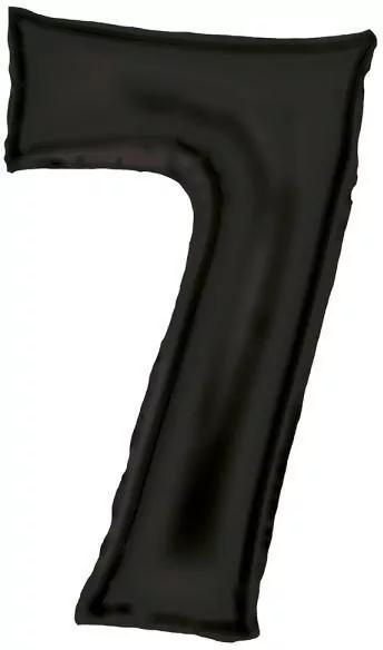 Balon foliowy cyfra 7 satynowa czarna 86cm - tantis.pl