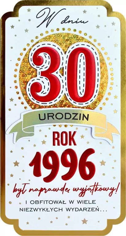Karnet Urodziny 30 - tantis.pl