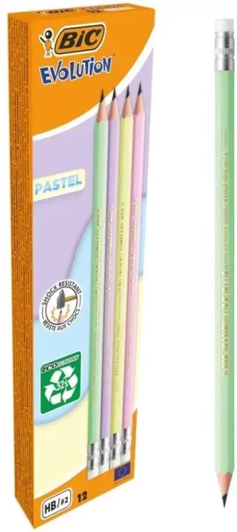 Ołówek Evolution z gumką pastel  BIC - tantis.pl