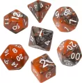 Komplet kości RPG. Pomarańczowo-szare. Dwukolorowe. REBEL - tantis.pl