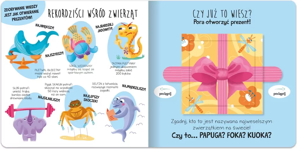 Otwórz prezent!. Zwierzęta, pojazdy, cuda świata i - tantis.pl