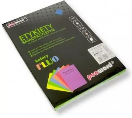 Etykiety samoprzylepne A4 fluo niebieskie 100ark