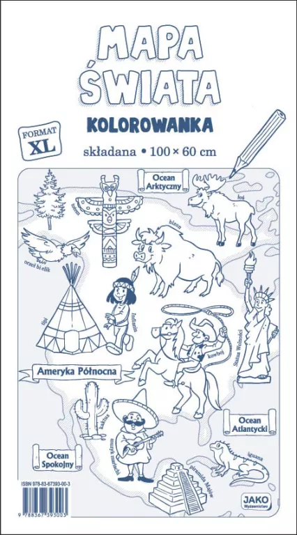 Mapa świata. Kolorowanka XL - tantis.pl