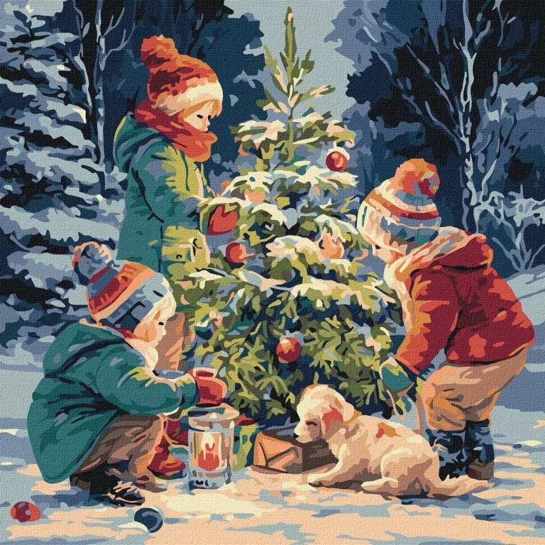 Malowanie po numerach -Choinka przyjaźni 4040cm - tantis.pl