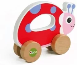 Biedronka drewniana na kółkach