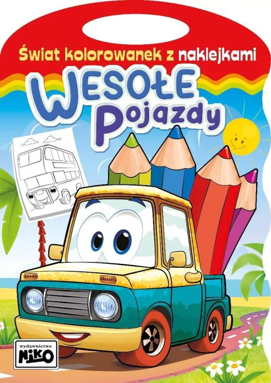 Świat kolorowanek z naklejkami. Wesołe pojazdy - tantis.pl