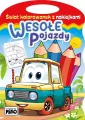 Świat kolorowanek z naklejkami. Wesołe pojazdy - tantis.pl