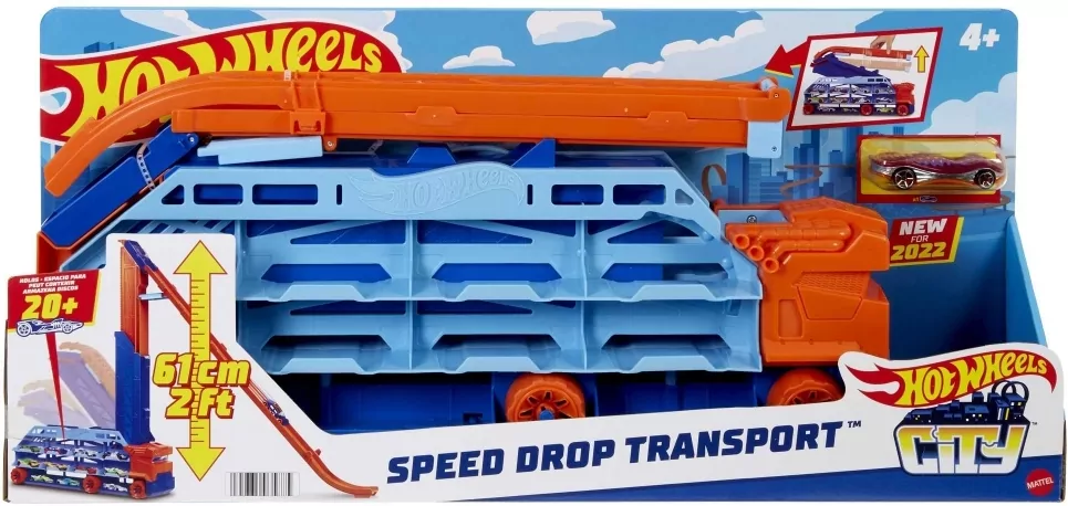 Hot Wheels Transporter Zjazd 2w1 - tantis.pl