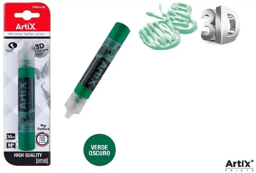 Farba strukturalna 3D ciemny zielony 30ml - tantis.pl