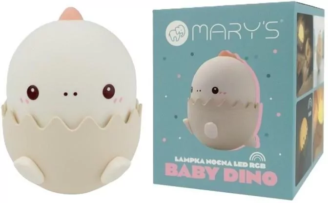 Lampka nocna LED baby dino różowy - tantis.pl