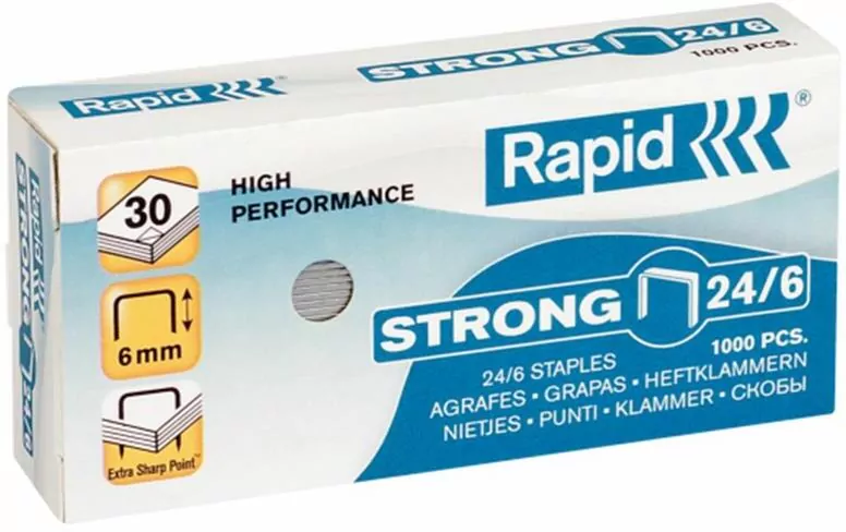 Rapid. Zszywki strong 24/6, 1000 sztuk - tantis.pl