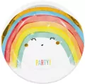 Talerzyki papierowe Rainbow Party 23cm - tantis.pl