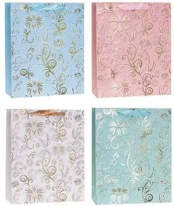 Torebka ozdobna 18x23x8cm hot-stamp mix ROZETTE - tantis.pl