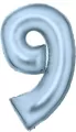 Balon foliowy cyfra 9 pastelowa niebieska 86cm - tantis.pl