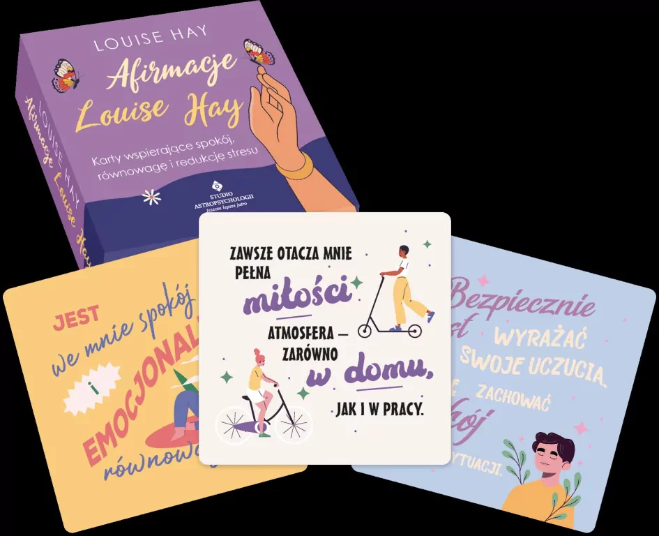 Afirmacje Louise Hay. Karty wspierające spokój, równowagę i redukcję stresu - tantis.pl