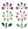 Kryształki samoprzylepne kwiaty 13x21mm mix 8szt - tantis.pl