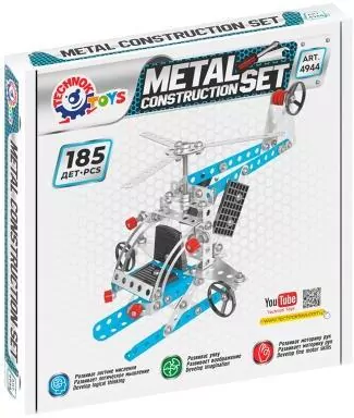 TechnoK. Klocki konstrukcyjne, metalowe, helikopter - tantis.pl