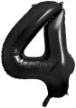 Balon foliowy. Cyfra 4. Czarny 86cm - tantis.pl