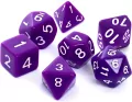 Komplet kości RPG. Fioletowe. Matowe. REBEL - tantis.pl