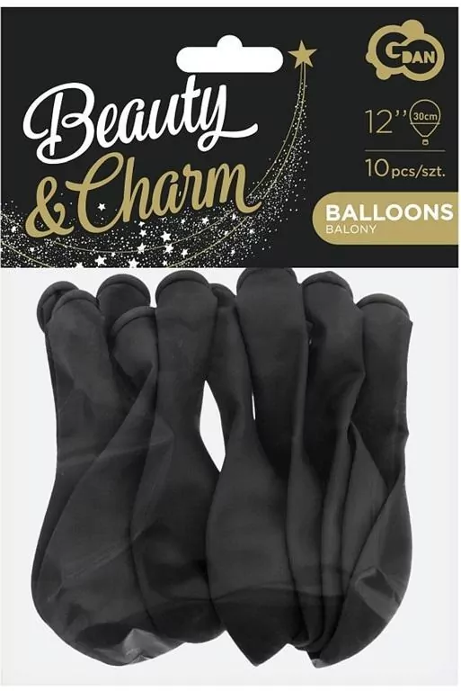 Balony 30cm. Beauty&Charm czarne - tantis.pl