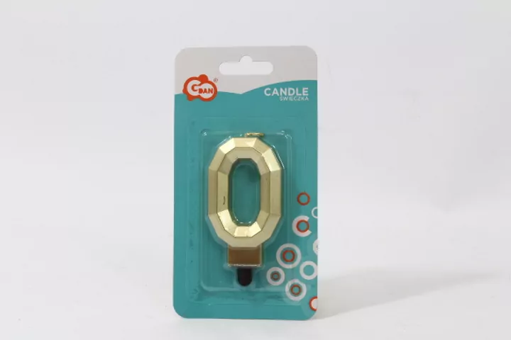 Świeczka Cyfra 0 Diament 7.6cm - tantis.pl