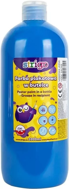 Farba plakatowa w butelce 1000ml jasnoniebieska - tantis.pl