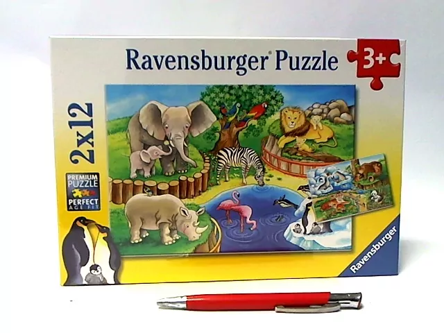 Ravensburger. Puzzle 2x12. Zwierzęta w Zoo - tantis.pl