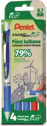 Pióro kulkowe. EnerGel czerwony niebieski