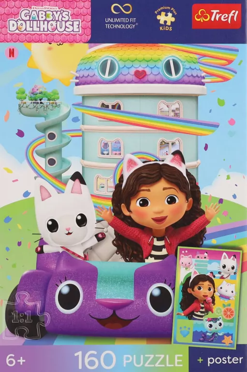 Puzzle 160 Koci Domek Gabi + plakat TREFL - tantis.pl
