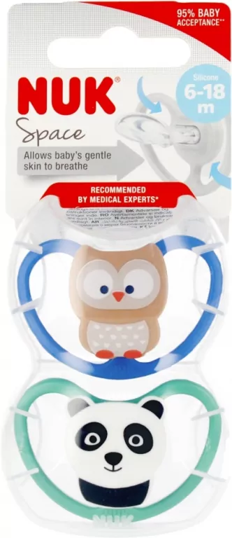 NUK. Space. Smoczki 2 sztuki. 6-18 miesięcy - tantis.pl