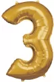 Balon foliowy cyfra 3 złota 58x86cm - tantis.pl