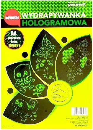 Wydrapywanka hologramowa A4 zielona - tantis.pl