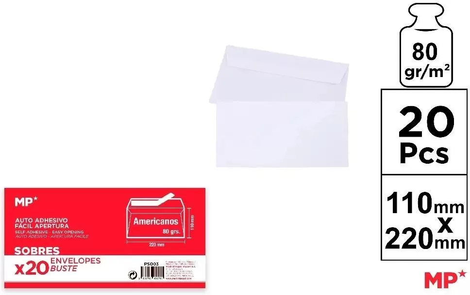 Koperta biała 220x110mm - tantis.pl