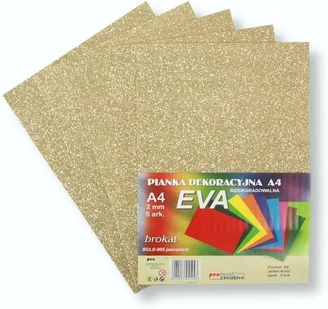 Pianka brokatowa A4 Eva jasne złoto biodegrad. 5sz - tantis.pl