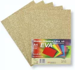 Pianka brokatowa A4 Eva jasne złoto biodegrad. 5sz