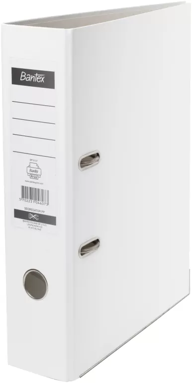 Segregator dźwigniowy Bantex A4 grzbiet 80 mm biały - tantis.pl