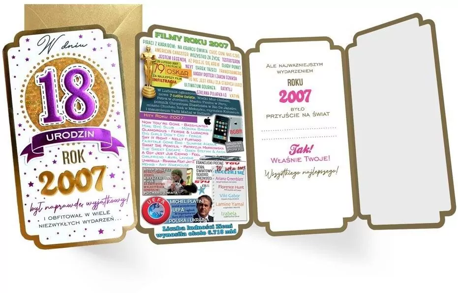 Karnet urodziny 18 - tantis.pl