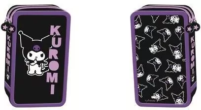 Piórnik podwójny z wyposażeniem Kuromi black - tantis.pl