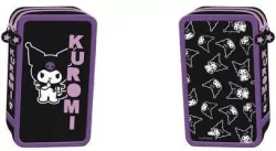 Piórnik podwójny z wyposażeniem Kuromi black