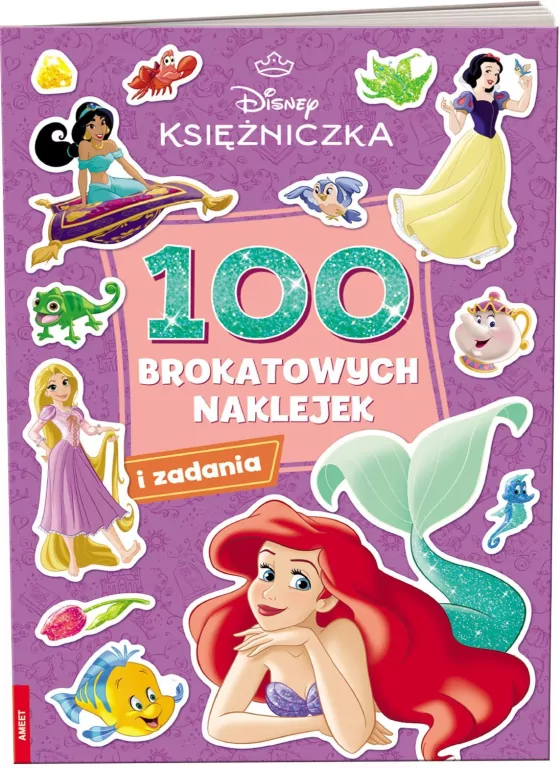 Disney Księżniczka. 100 brokatowych naklejek - tantis.pl