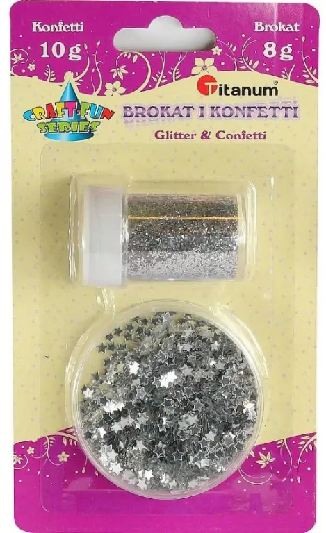 Zestaw brokat + konfetti srebrny - tantis.pl