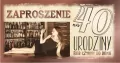 Zaproszenie 40 Urodziny - tantis.pl