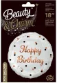 Balon foliowy B&C Happy Birthday biały 36cm - tantis.pl