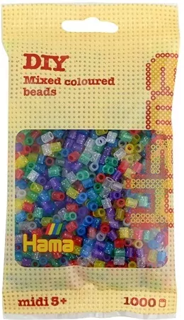 Hama midi koraliki 1000 mix brokat 07540 - tantis.pl
