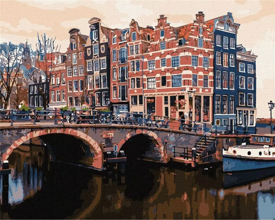 Malowanie po numerach: Uroczy Amsterdam 40 x 50 - tantis.pl
