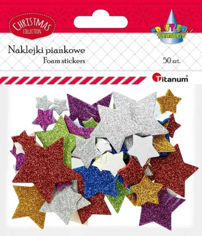 Naklejki piankowe brokatowe. Gwiazdki mix - tantis.pl