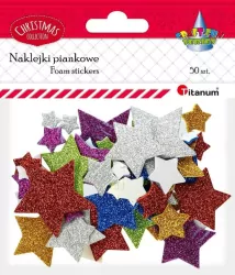 Naklejki piankowe brokatowe. Gwiazdki mix