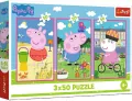 Puzzle 3x50 Siła przyjaźni Peppa Pig TREFL - tantis.pl