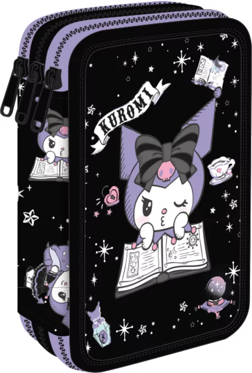 Piórnik potrójny z wyposażeniem Kuromi Jumper 3 - tantis.pl